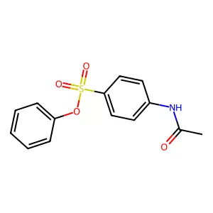 Benzenesulfonic acid, 4-(acetylamino)-, phenyl ester structure