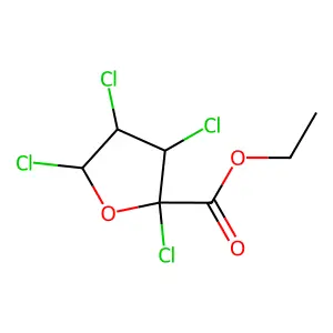 Ethyl 2,3,4,5-tetrachlorotetrahydro-2-furoate structure