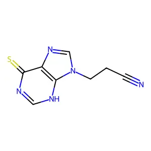 3-(6-sulfanylidene-3H-purin-9-yl)propanenitrile structure