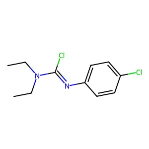N'-(4-chlorophenyl)-N,N-diethylcarbamimidoyl chloride structure