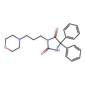 2,4-Imidazolidinedione, 5,5-diphenyl-3-(3-(4-morpholinyl)propyl)- structure