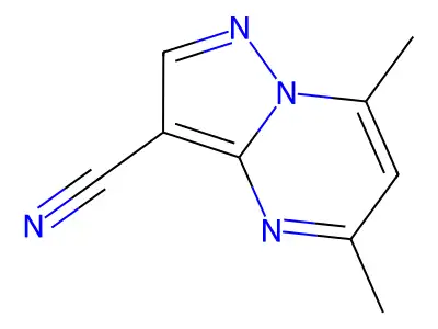5,7-Dimethylpyrazolo[1,5-a]pyrimidine-3-carbonitrile structure