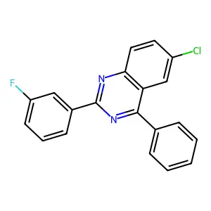Quinazoline, 6-chloro-2-(3-fluorophenyl)-4-phenyl- structure