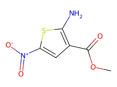2-Amino-3-methoxycarbonyl-5-nitrothiophene structure