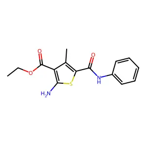 Ethyl 2-amino-4-methyl-5-(phenylcarbamoyl)thiophene-3-carboxylate structure