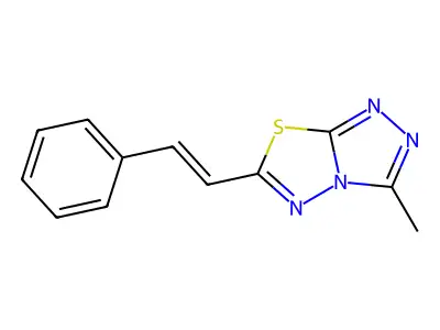 3-methyl-6-[(E)-2-phenylethenyl]-[1,2,4]triazolo[3,4-b][1,3, structure