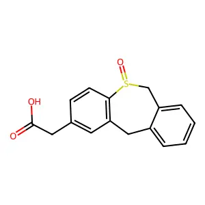 Dibenzo(b,e)thiepin-2-acetic acid, 6,11-dihydro-, 5-oxide structure