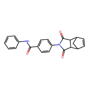 4-(1,3-dioxo-1,3,3a,4,7,7a-hexahydro-2H-4,7-methanoisoindol-2-yl)-N-phenylbenzamide structure