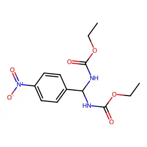 Diethyl [(4-nitrophenyl)methylene]biscarbamate structure