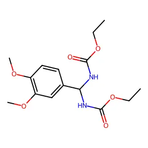 Diethyl ((3,4-dimethoxyphenyl)methylene)dicarbamate structure
