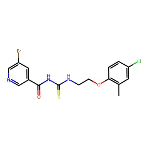 5-bromo-N-[2-(4-chloro-2-methylphenoxy)ethylcarbamothioyl]pyridine-3-carboxamide structure