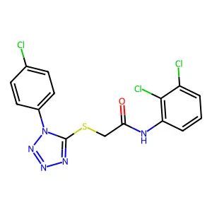 2-[1-(4-chlorophenyl)tetrazol-5-yl]sulfanyl-N-(2,3-dichlorophenyl)acetamide structure