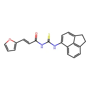 (E)-N-(1,2-dihydroacenaphthylen-5-ylcarbamothioyl)-3-(furan-2-yl)prop-2-enamide structure