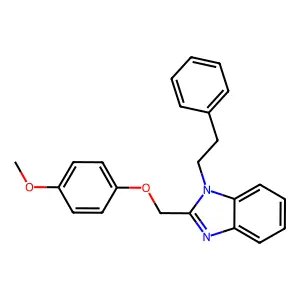 2-[(4-methoxyphenoxy)methyl]-1-(2-phenylethyl)-1H-1,3-benzodiazole structure