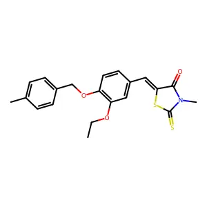 (5E)-5-[[3-ethoxy-4-[(4-methylphenyl)methoxy]phenyl]methylidene]-3-methyl-2-sulfanylidene-1,3-thiazolidin-4-one structure