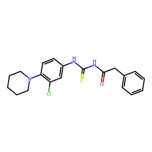 N-[(3-chloro-4-piperidin-1-ylphenyl)carbamothioyl]-2-phenylacetamide structure