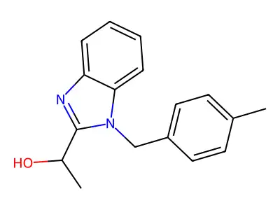 1-(1-(4-methylbenzyl)-1H-benzo[d]imidazol-2-yl)ethanol structure