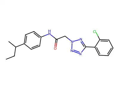 N-[4-(butan-2-yl)phenyl]-2-[5-(2-chlorophenyl)-2H-tetrazol-2-yl]acetamide structure