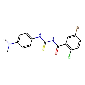 5-bromo-2-chloro-N-{[4-(dimethylamino)phenyl]carbamothioyl}benzamide structure
