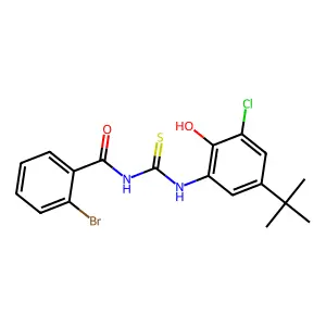2-bromo-N-[(5-tert-butyl-3-chloro-2-hydroxyphenyl)carbamothioyl]benzamide structure