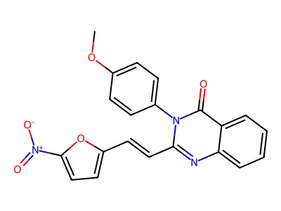 3-(4-methoxyphenyl)-2-[(E)-2-(5-nitrofuran-2-yl)ethenyl]quinazolin-4-one structure