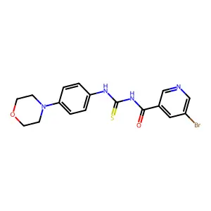 5-bromo-N-[(4-morpholin-4-ylphenyl)carbamothioyl]pyridine-3-carboxamide structure