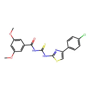 N-[[4-(4-chlorophenyl)-1,3-thiazol-2-yl]carbamothioyl]-3,5-dimethoxybenzamide structure