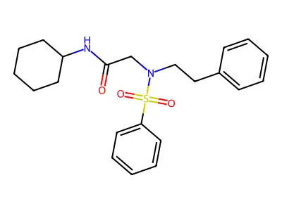 N-cyclohexyl-N~2~-(2-phenylethyl)-N~2~-(phenylsulfonyl)glycinamide structure
