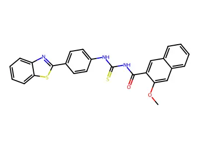 N-[[4-(1,3-benzothiazol-2-yl)phenyl]carbamothioyl]-3-methoxynaphthalene-2-carboxamide structure