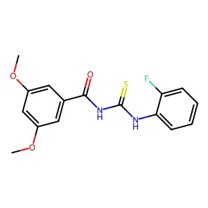 N-[(2-fluorophenyl)carbamothioyl]-3,5-dimethoxybenzamide structure