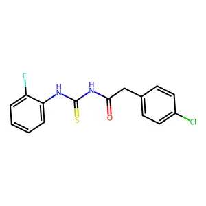 2-(4-chlorophenyl)-N-[(2-fluorophenyl)carbamothioyl]acetamide structure