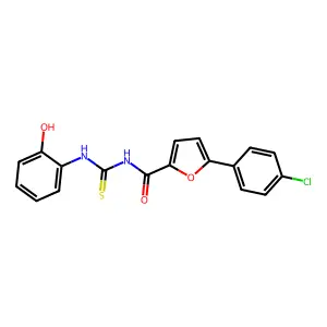5-(4-chlorophenyl)-N-[(2-hydroxyphenyl)carbamothioyl]furan-2-carboxamide structure