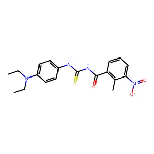 N-[[4-(diethylamino)phenyl]carbamothioyl]-2-methyl-3-nitrobenzamide structure