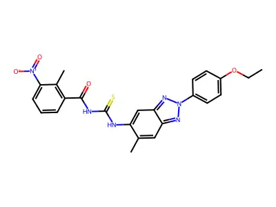 N-[[2-(4-ethoxyphenyl)-6-methylbenzotriazol-5-yl]carbamothioyl]-2-methyl-3-nitrobenzamide structure