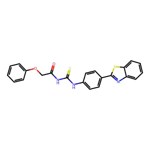 N-[[4-(1,3-benzothiazol-2-yl)phenyl]carbamothioyl]-2-phenoxyacetamide structure