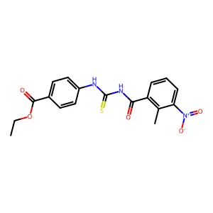 Ethyl 4-({[(2-methyl-3-nitrophenyl)carbonyl]carbamothioyl}amino)benzoate structure