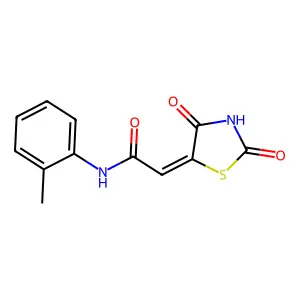 2-(2,4-dioxo-1,3-thiazolidin-5-ylidene)-N-(2-methylphenyl)acetamide structure