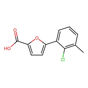 5-(2-Chloro-3-methylphenyl)furan-2-carboxylic acid structure