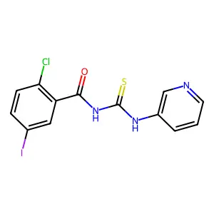 2-chloro-5-iodo-N-(pyridin-3-ylcarbamothioyl)benzamide structure