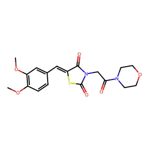 (Z)-5-(3,4-dimethoxybenzylidene)-3-(2-morpholino-2-oxoethyl)thiazolidine-2,4-dione structure
