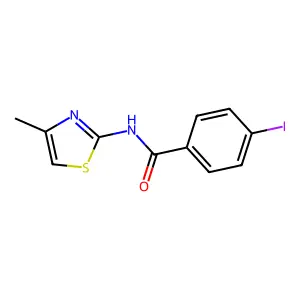 4-iodo-N-(4-methyl-1,3-thiazol-2-yl)benzamide structure