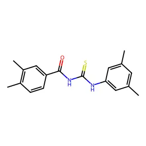 N-[(3,5-dimethylphenyl)carbamothioyl]-3,4-dimethylbenzamide structure