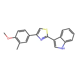 2-(1H-indol-3-yl)-4-(4-methoxy-3-methylphenyl)-1,3-thiazole structure