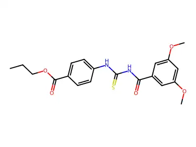 Propyl 4-({[(3,5-dimethoxyphenyl)carbonyl]carbamothioyl}amino)benzoate structure
