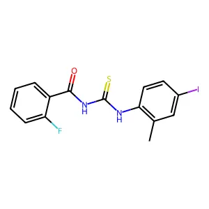 2-fluoro-N-[(4-iodo-2-methylphenyl)carbamothioyl]benzamide structure