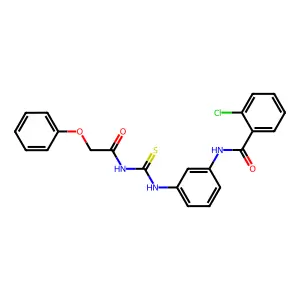 2-chloro-N-[3-[(2-phenoxyacetyl)carbamothioylamino]phenyl]benzamide structure
