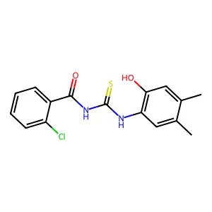 2-chloro-N-[(2-hydroxy-4,5-dimethylphenyl)carbamothioyl]benzamide structure