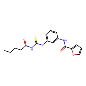 N-[3-(pentanoylcarbamothioylamino)phenyl]furan-2-carboxamide structure