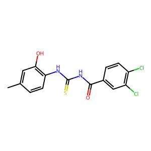 3,4-dichloro-N-[(2-hydroxy-4-methylphenyl)carbamothioyl]benzamide structure