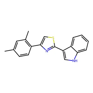 3-[4-(2,4-dimethylphenyl)-1,3-thiazol-2-yl]-1H-indole structure